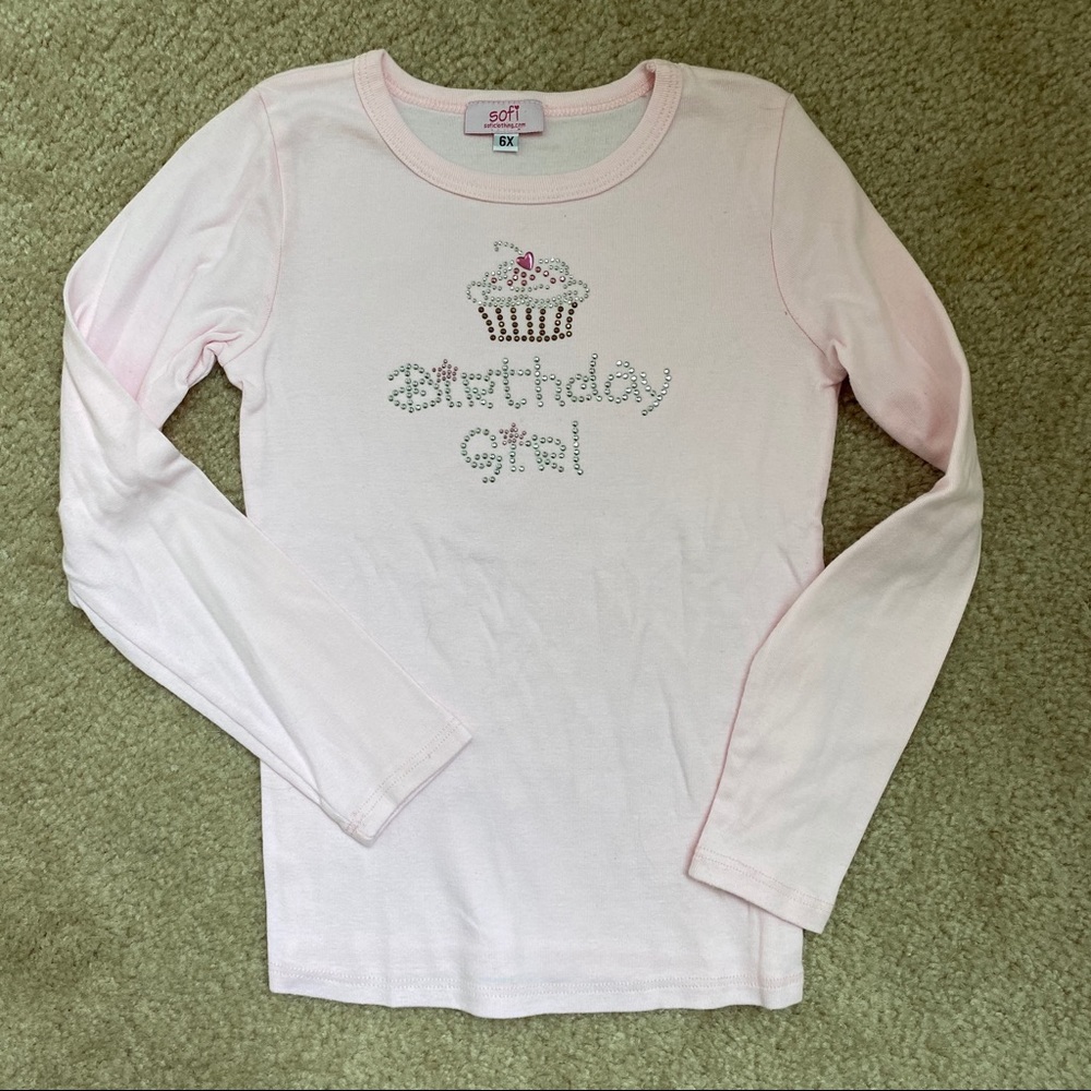 Birthday girl bling shirt 6x new